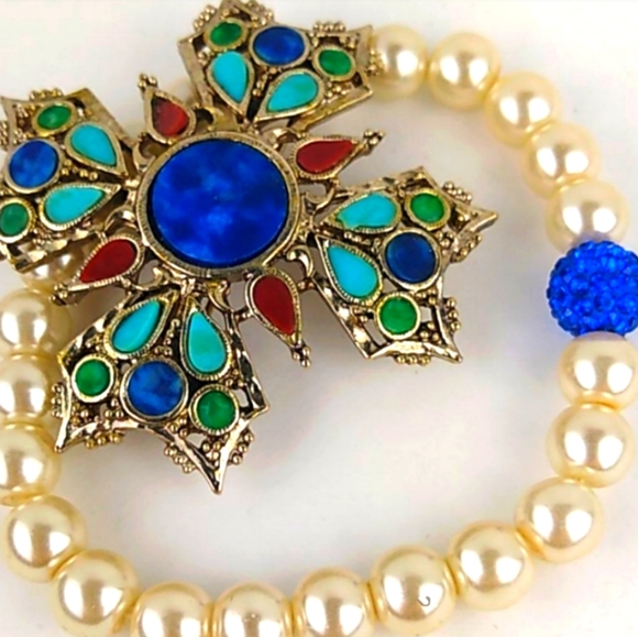 Brooch Jewelry - ❤️BUNDLE ONLY❤️ Royal Blue Topazesque Turquoise & Ruby Red Brooch